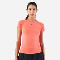 Women's Running&Trail Running Seamless T-Shirt Kiprun Run 500 Comfort Slim-Coral