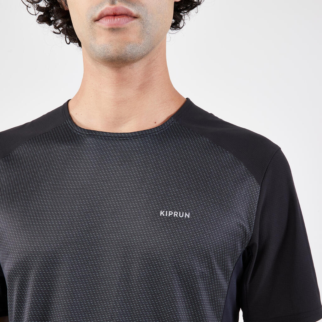 Pánske bežecké tričko Kiprun Light priedušné čierne