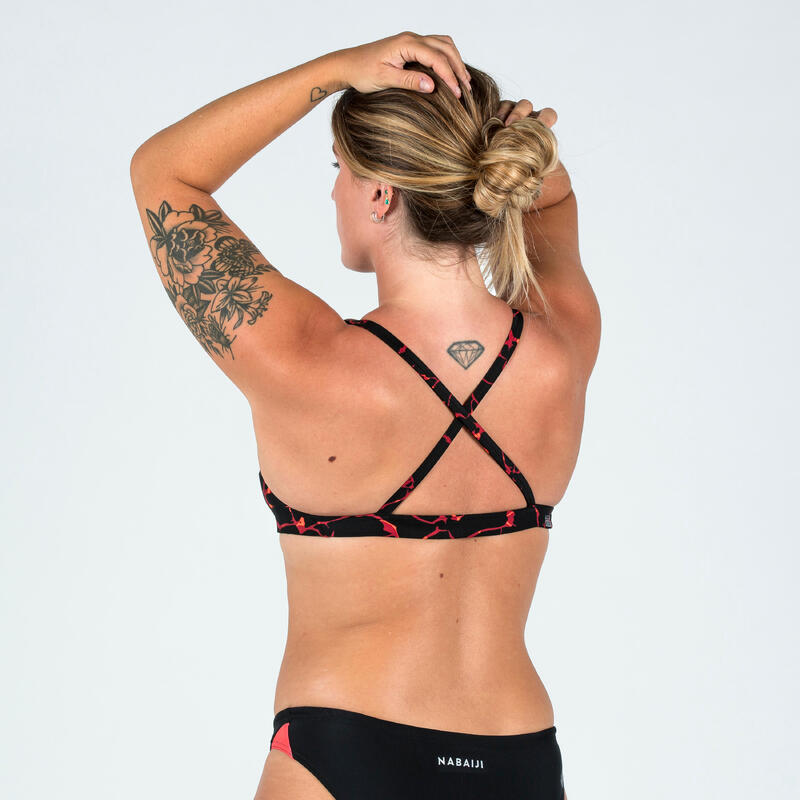 Uiterst chloorbestendige bikinitop voor zwemmen dames Jana Lavo zwart