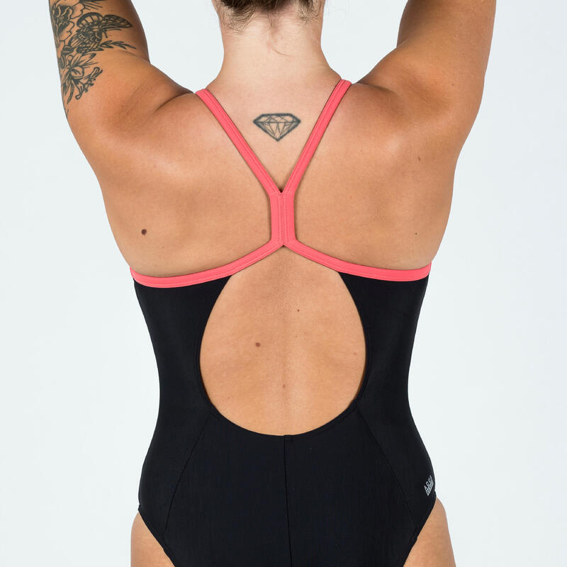 Maillot de Bain de Natation une pièce femme Kamyli Geol noir