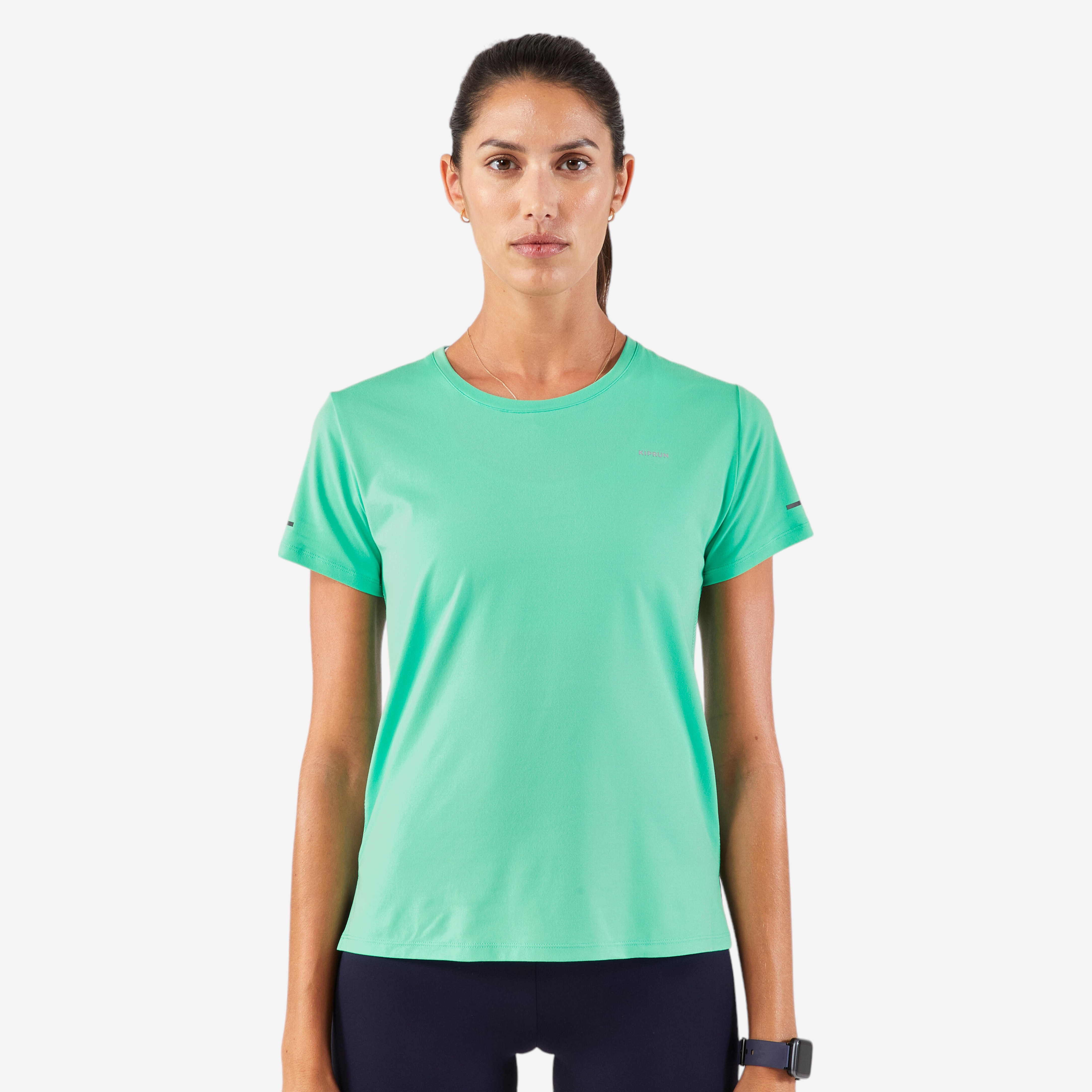 T-shirt running respirant Femme - KIPRUN Run 500 Dry vert