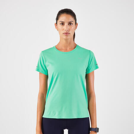 T-shirt för löpning - Run 500 Dry - ventilerande dam grön 