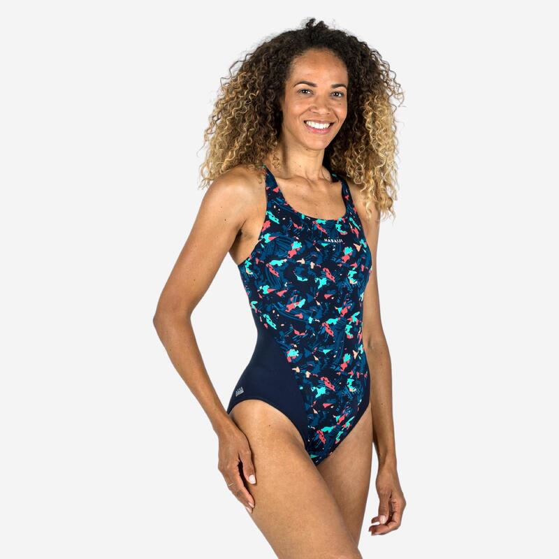 Costume intero piscina KAMIYE 500 FORM azzurro