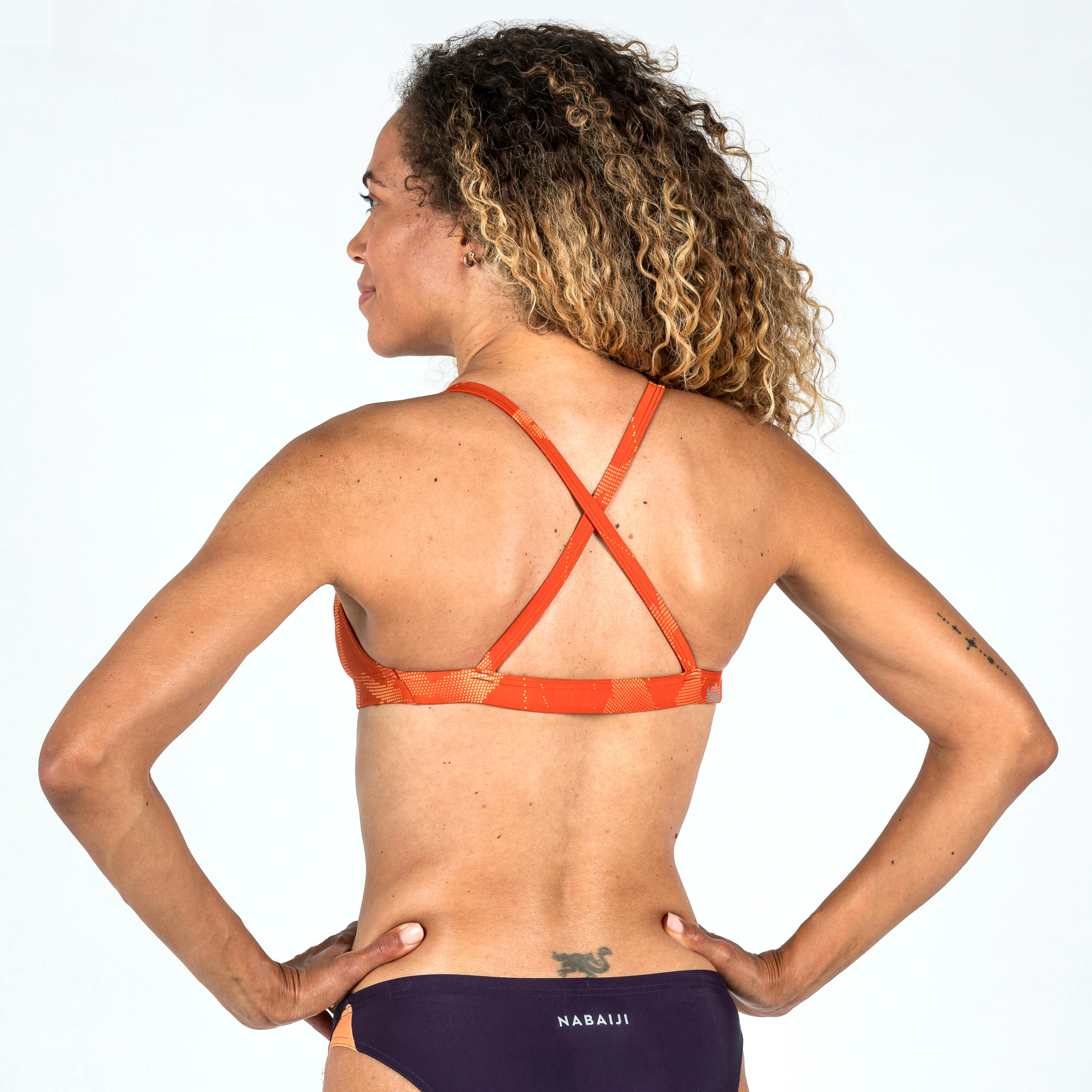 Top Bikini Natación Jana Ice Mujer Naranja Ultrarresistente Cloro 3/6