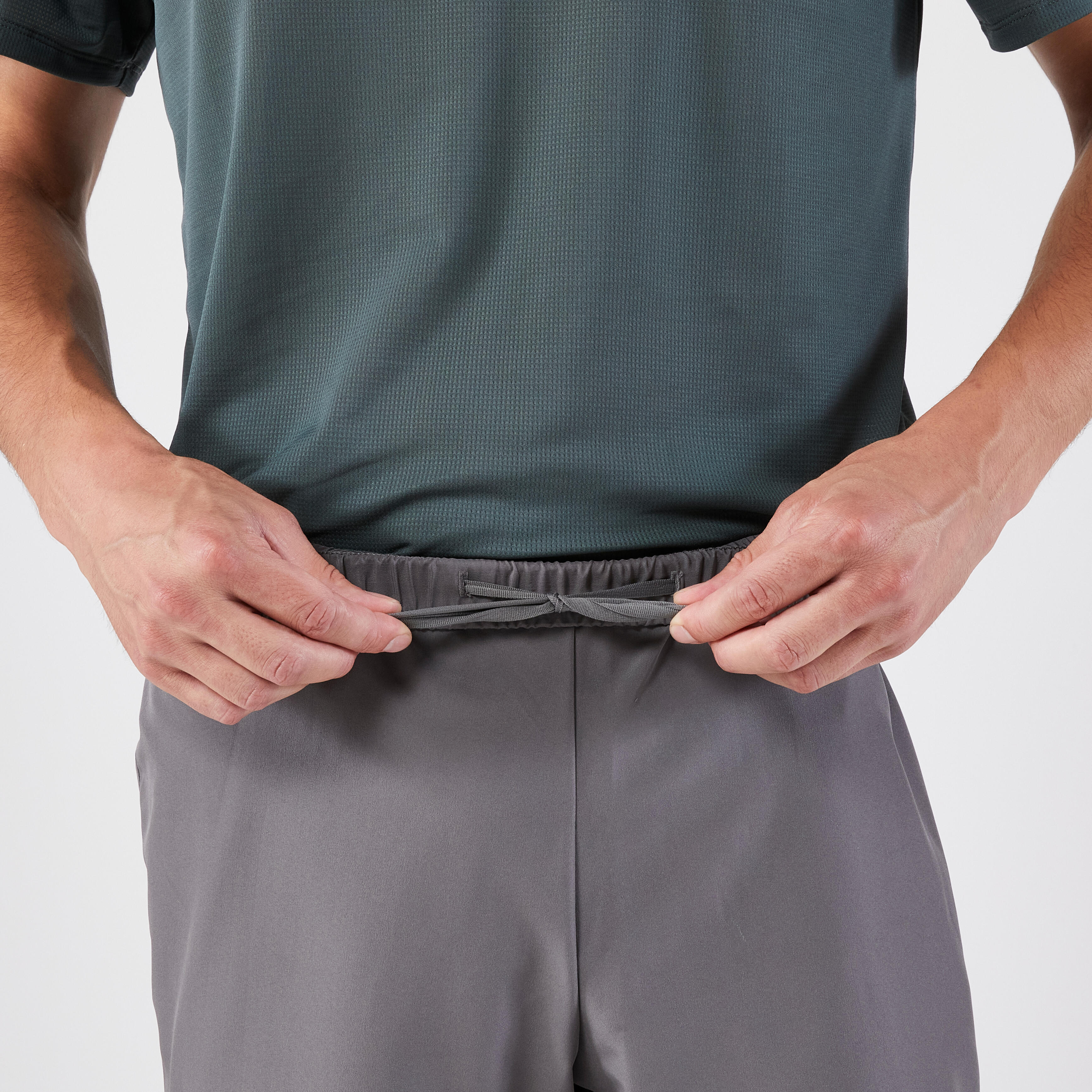 Men Running Shorts Polyester, Quick Dry and Lightweight, Run 100 - Dark Grey