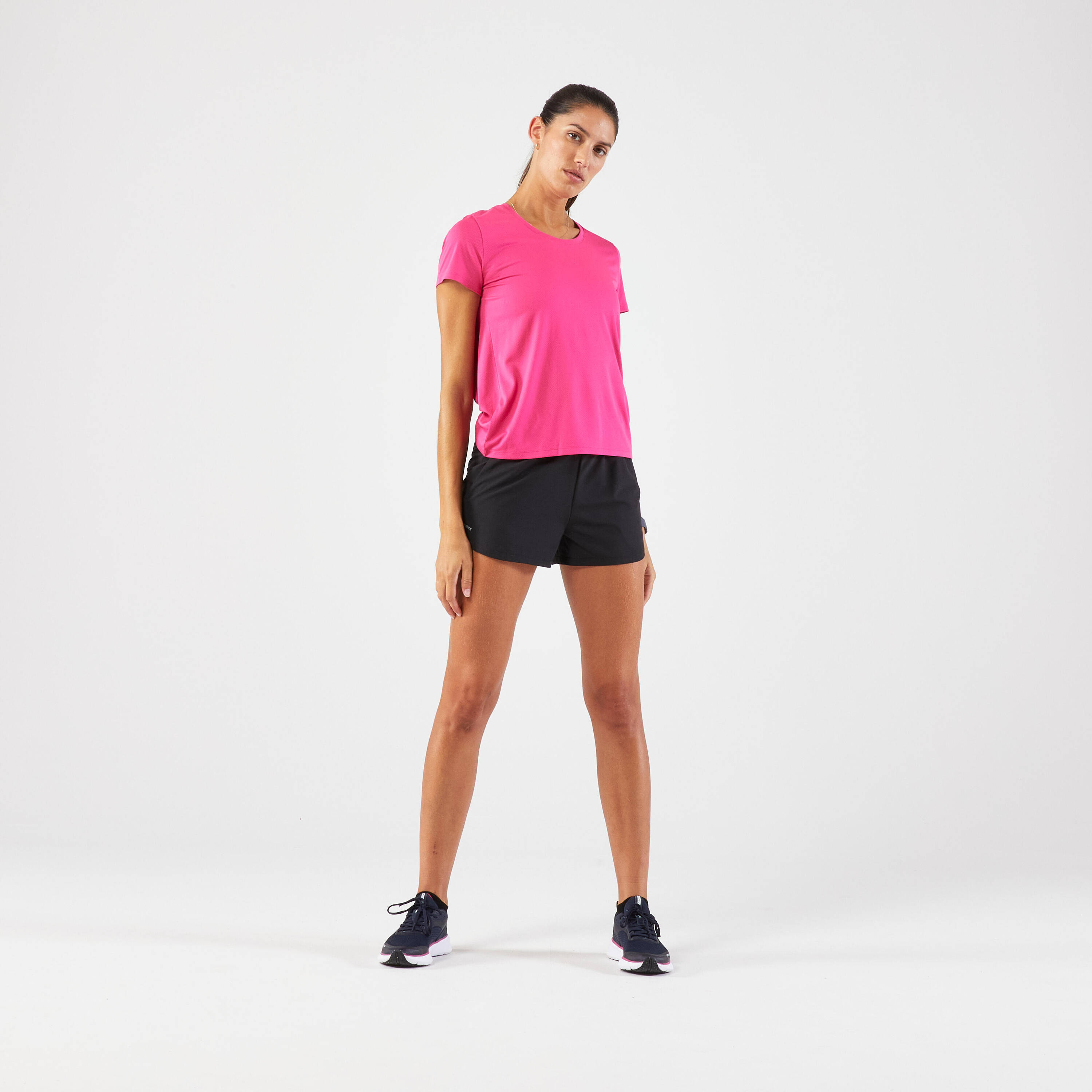 Women's Running Breathable T-Shirt KIPRUN Run 100-Fuchsia pink -  2