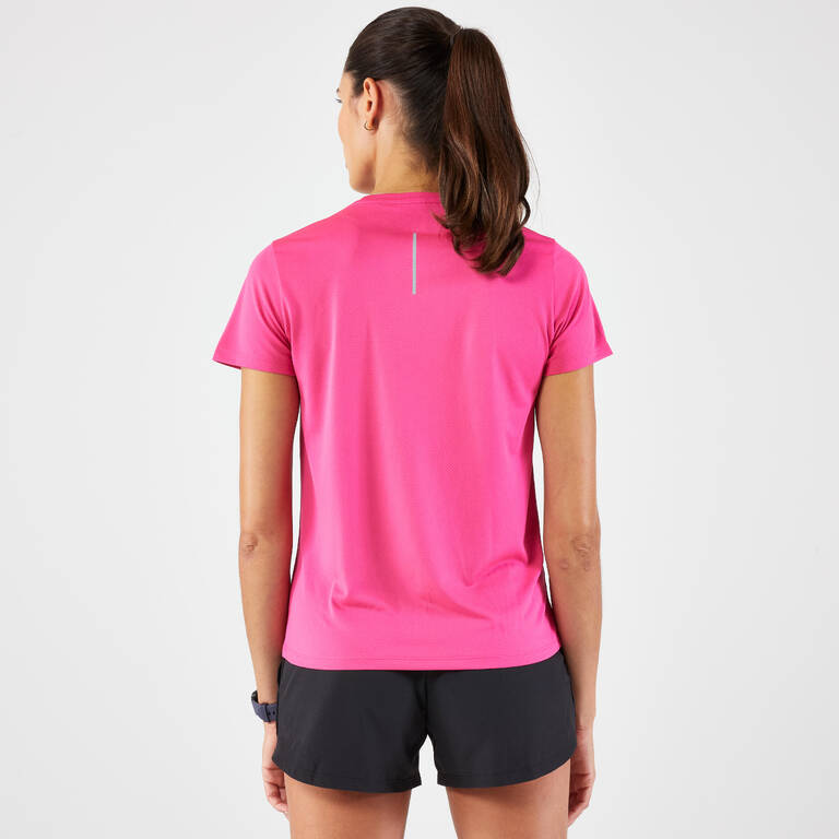 Women's Running Breathable T-Shirt KIPRUN Run 100-Fuchsia pink