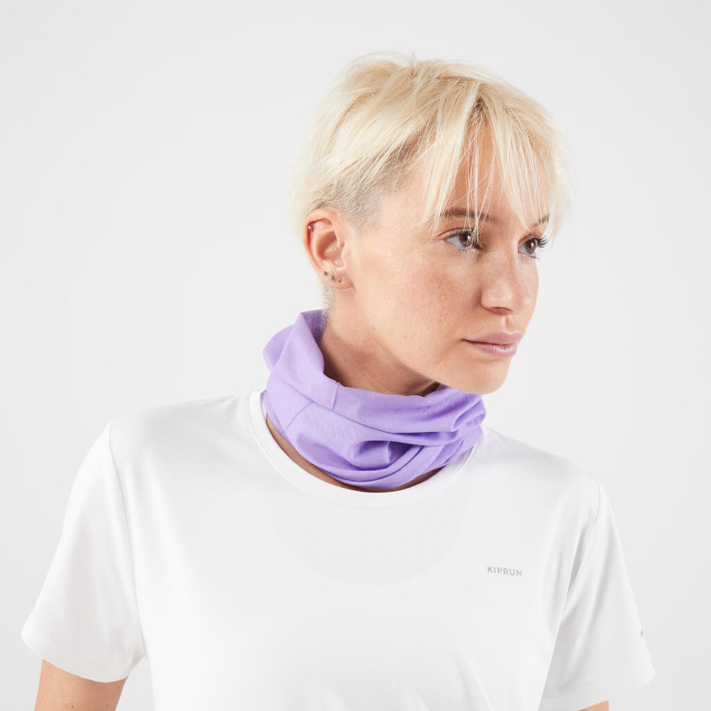 Cuello multiusos de running Unisex KIPRUN gris/blanco gráfico