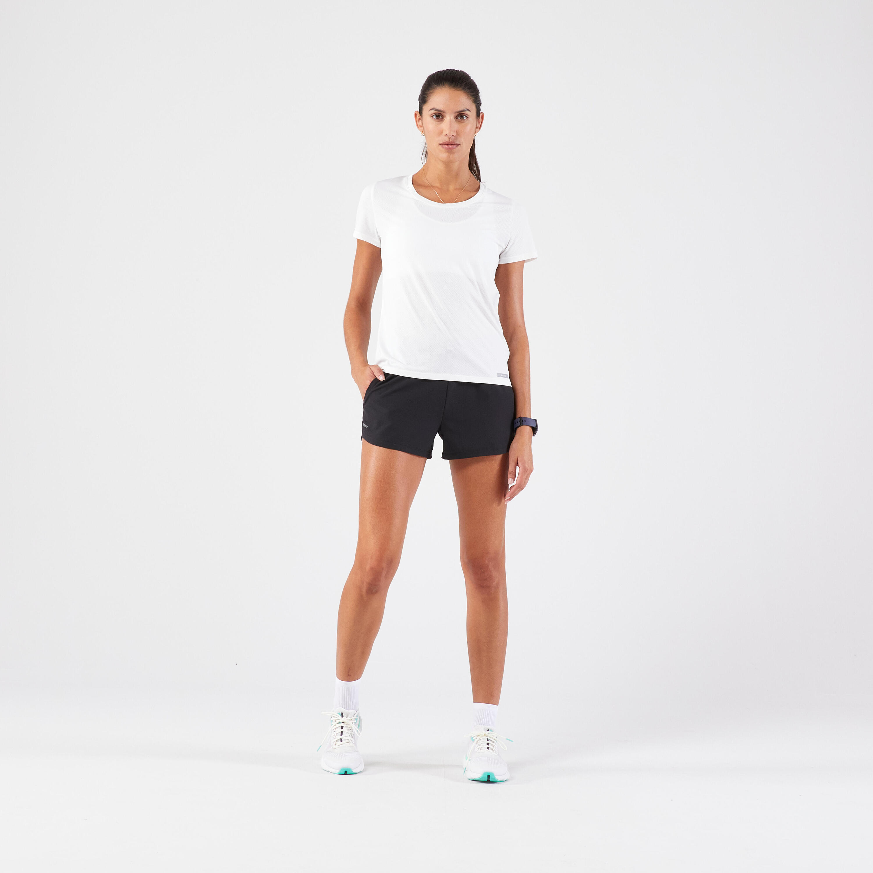 Women's breathable Kiprun Run running T-shirt - white 2/6