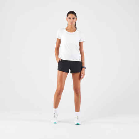 Women's Running T-Shirt White - Run 100