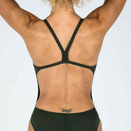 1P Swimsuit ARENA SOLID Dark Khaki