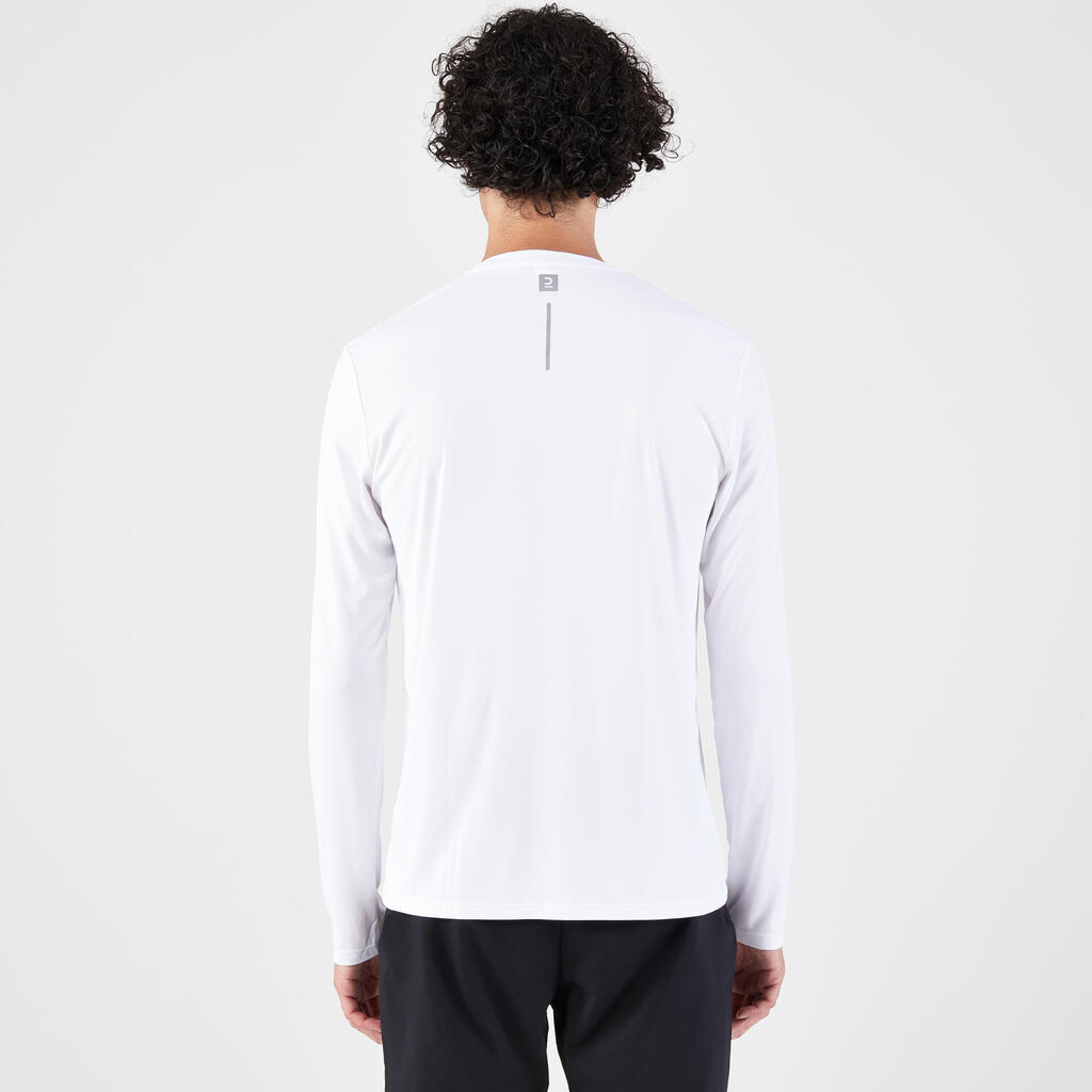 T-shirt manches longues de running anti-uv homme - kiprun dry 500 uv bleu clair