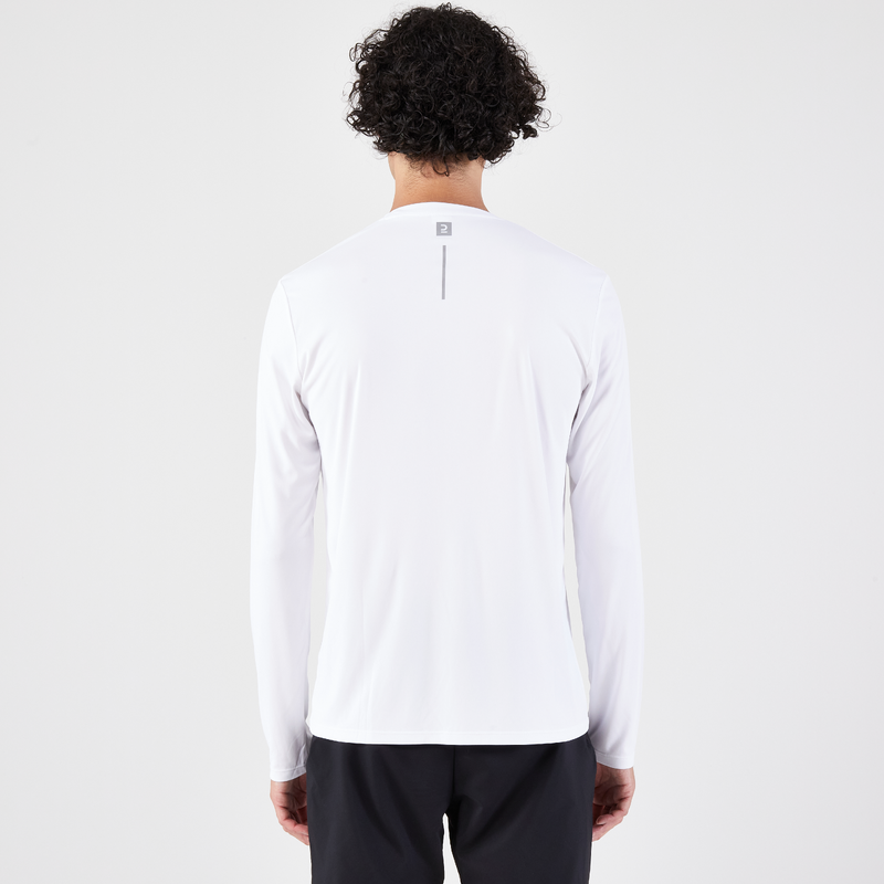T-shirt manches longues de running anti-uv homme - kiprun dry 500 uv blanc KIPRUN
