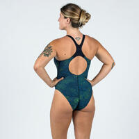 Plavi jednodelni kupaći kostim KAMYLEON 500 FLU