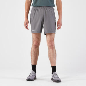 Pantalón corto running Hombre - KIPRUN Run 100 Gris oscuro