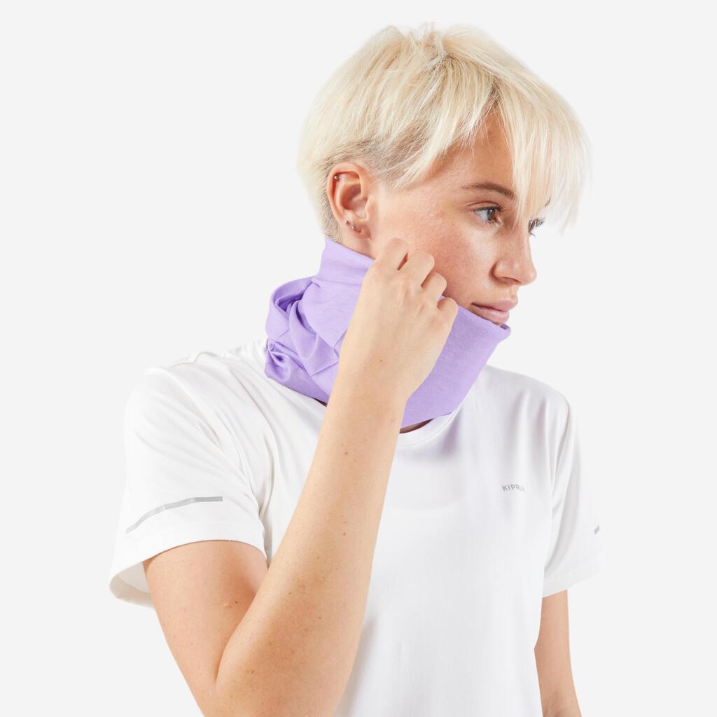 Cuello multiusos de running Unisex KIPRUN gris/blanco gráfico
