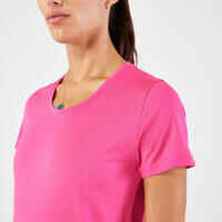 Women's Running T-Shirt Pink - Run 100
