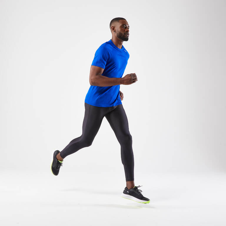 Men's Running Breathable Tights KIPRUN Run 100 Dry - Black
