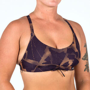 Top Bikini Mujer Natación Ultrarresistente Cloro Morado
