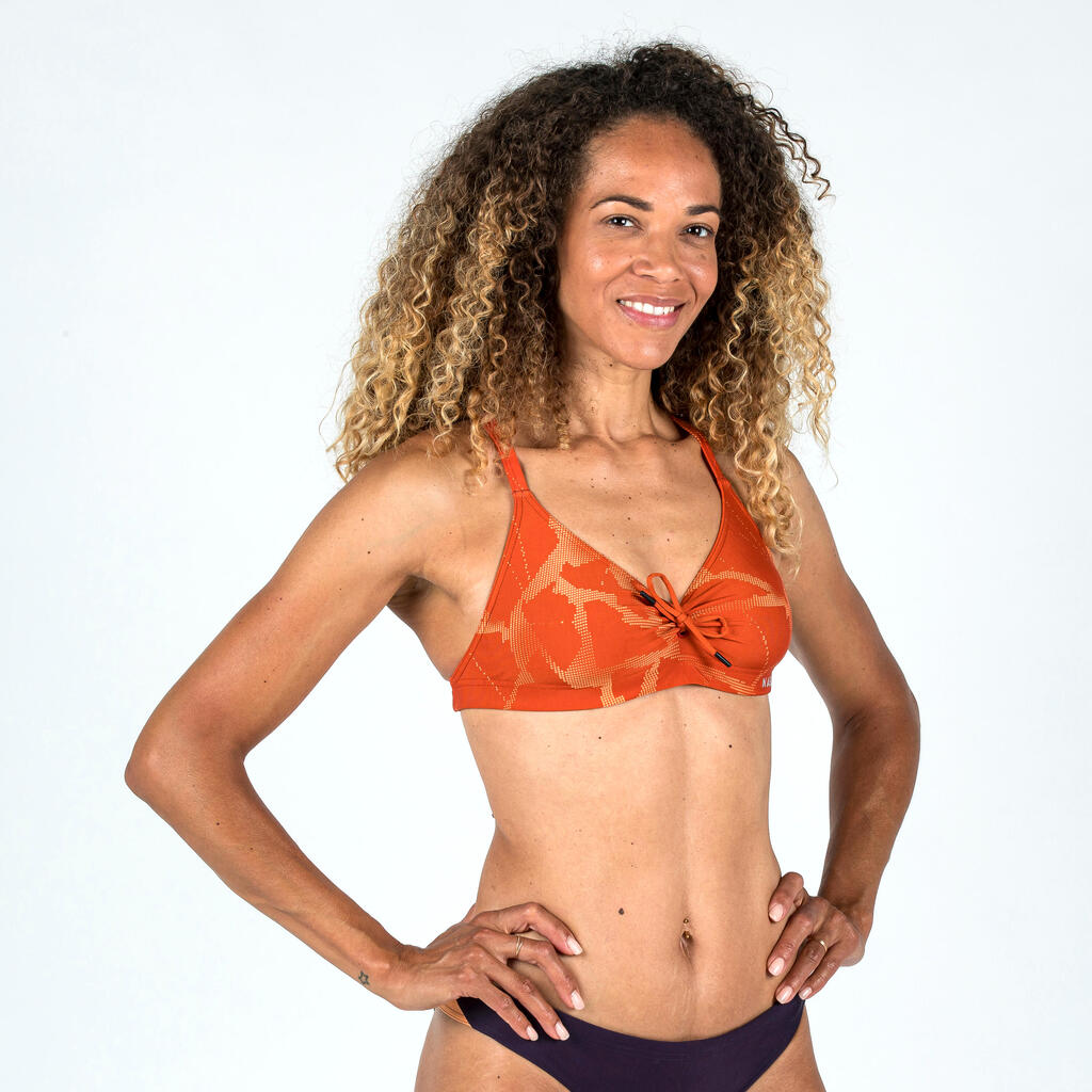 Women's swimming ultra chlorine-resistant crop top Jana Ice Orange