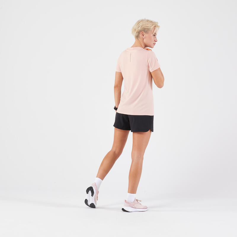 女款透氣跑步 T 恤 Kiprun Run－粉色