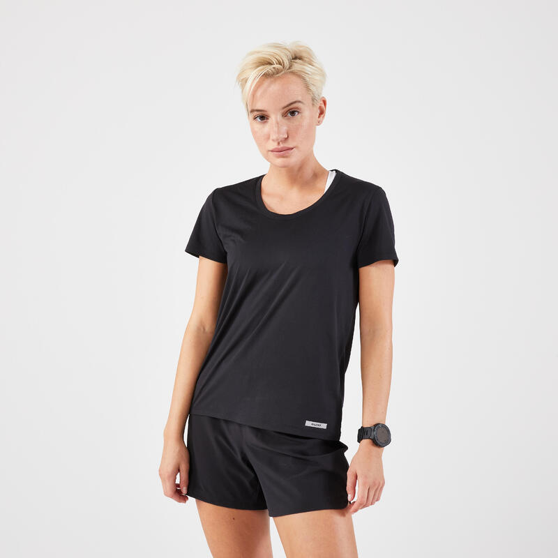Camiseta de Running transpirable mujer - Kiprun Run 100 azul oscuro 