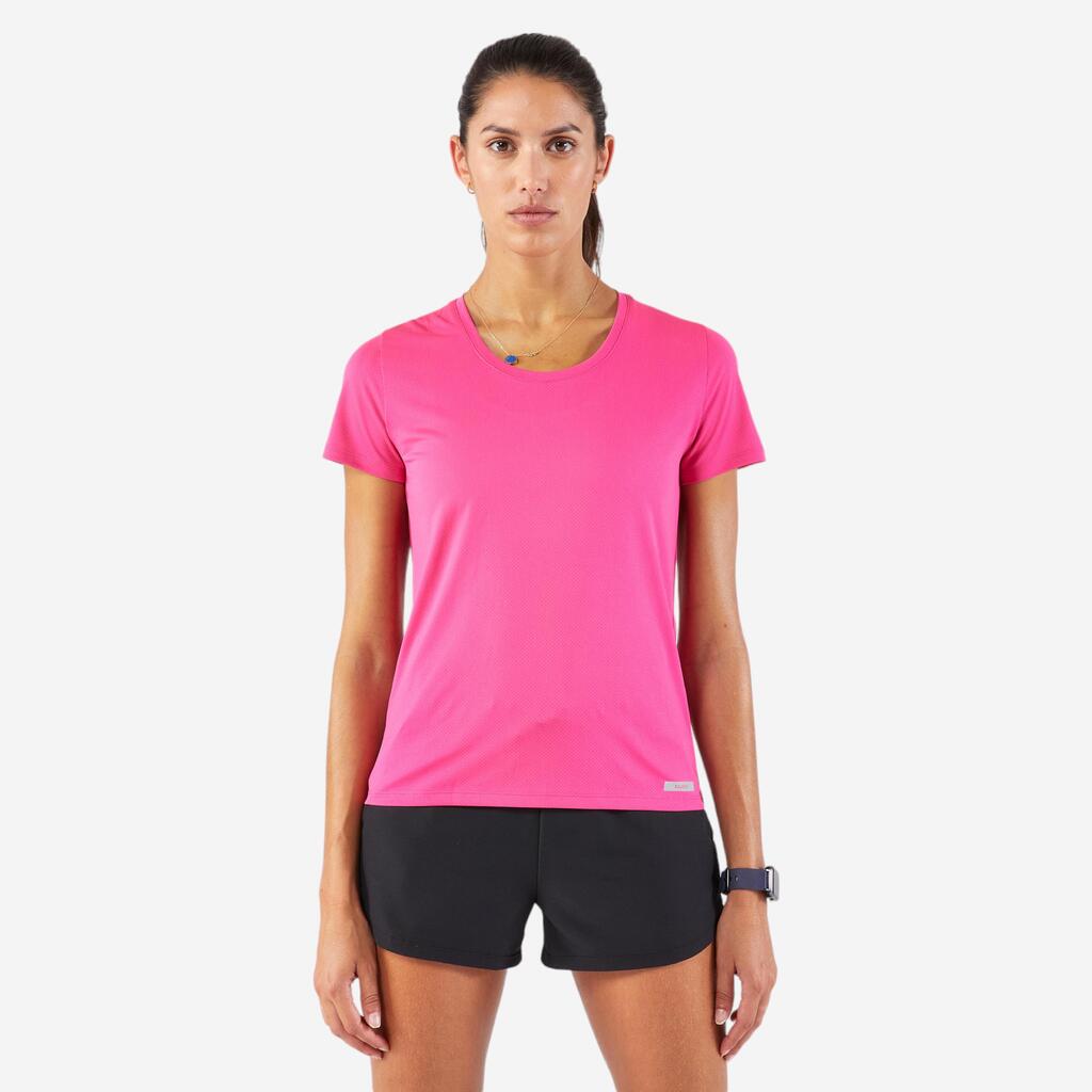 Playera de running transpirable negra para mujer Kiprun Run 100