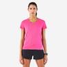 Women's Running Breathable T-Shirt KIPRUN Run 100-Fuchsia pink