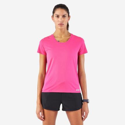 T-shirt de Running respirant Femme - KIPRUN Run 100 rose fuchsia