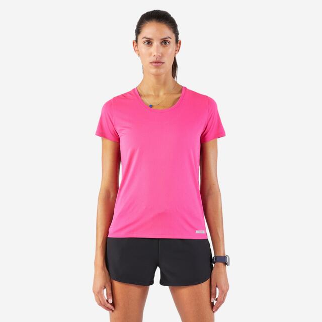 Laufshirt kurzarm Damen atmungsaktiv - Run 100 pink