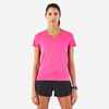 playera de Running transpirable mujer - KIPRUN Run 100 rosa fucsia 