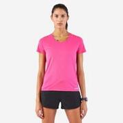 Tricou respirant Alergare Jogging Kiprun Run 100 Roz Damă