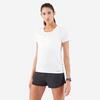 T-shirt de Corrida Respirável Mulher Kiprun Run 100 Branco