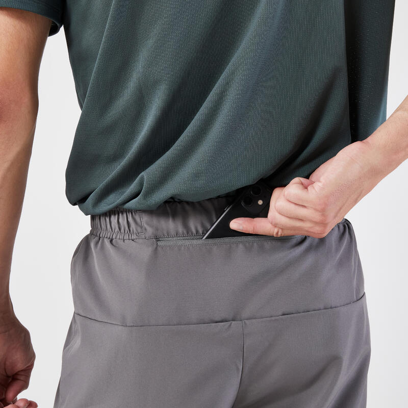Short de running Homme - KIPRUN Run 100 Gris foncé