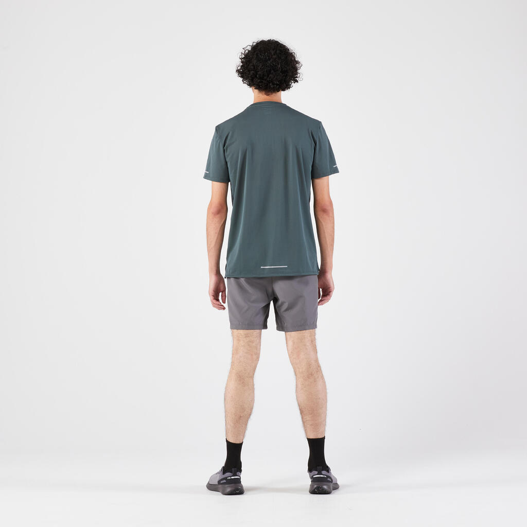 Short de running Homme - KIPRUN Run 100 Gris foncé