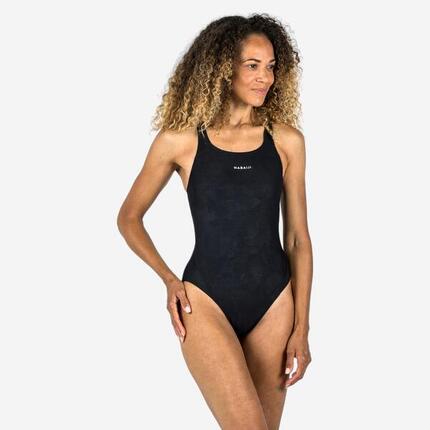 Maillot de bain 1 pièce natation femme, kamyleon geol noir