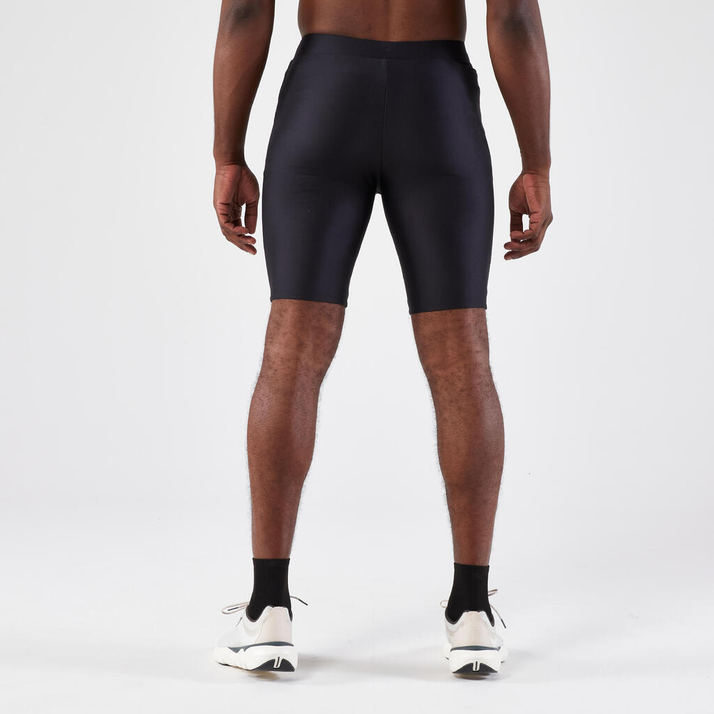 מכנסי ריצה קצרים וצמודים לגברים דגם Kiprun Run 100 - שחור