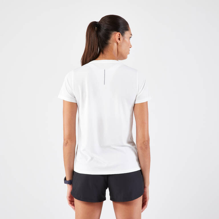 Women's Running T-Shirt White - Run 100