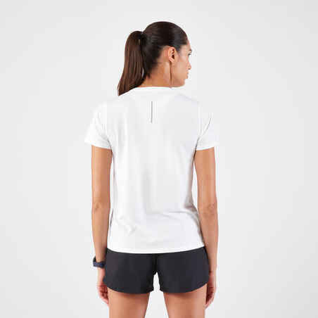 Women's Running T-Shirt White - Run 100