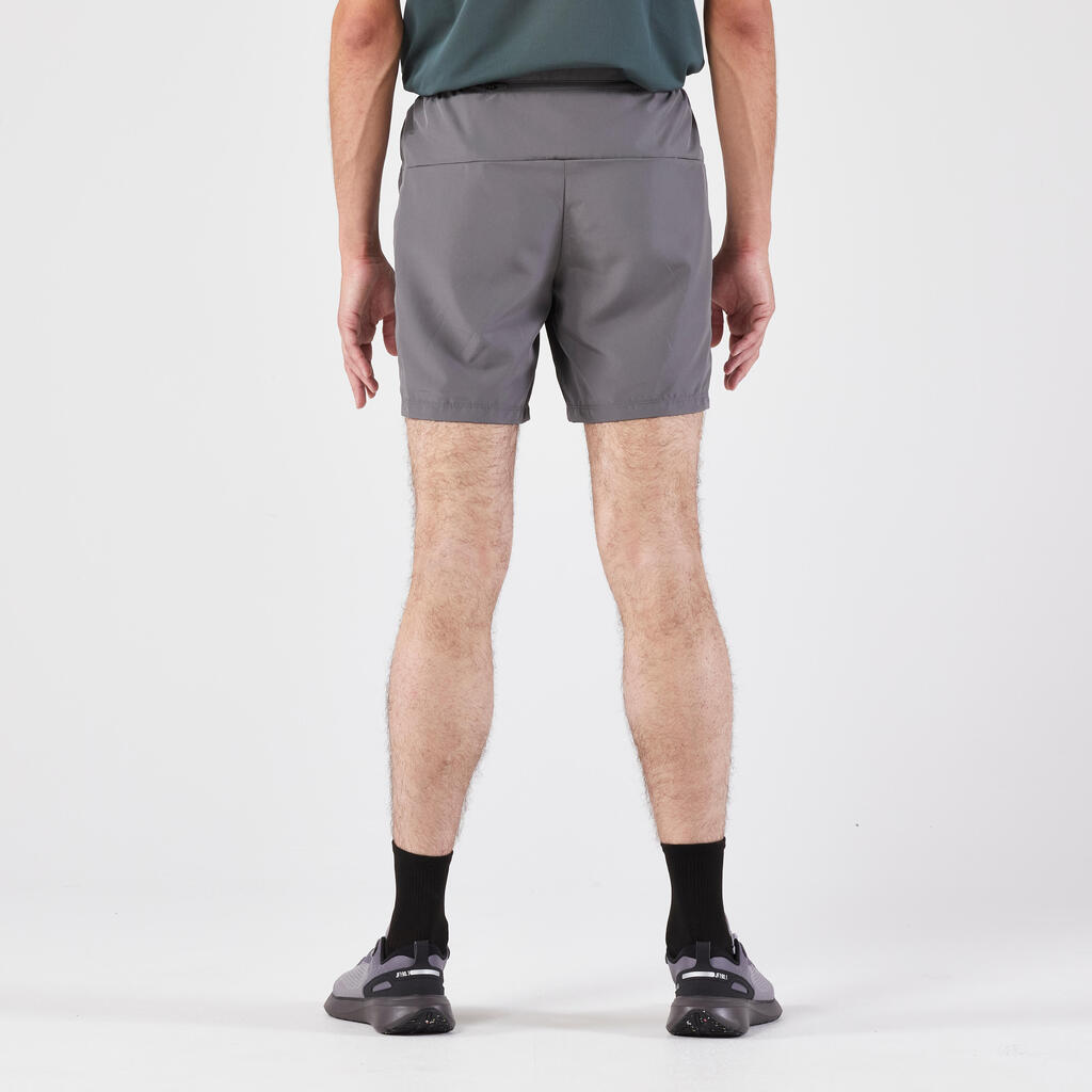 Short de running Homme - KIPRUN Run 100 Gris foncé