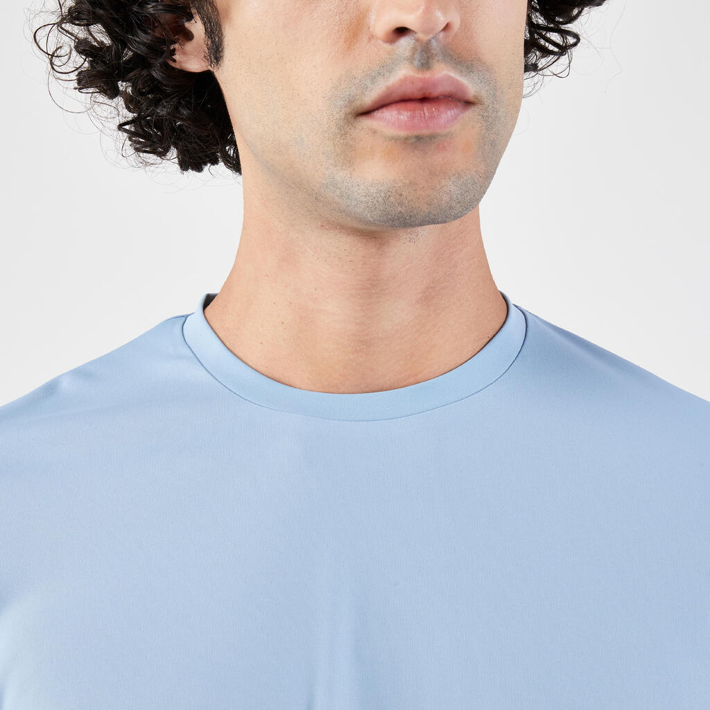 T-shirt manches longues de running anti-uv homme - kiprun dry 500 uv bleu clair