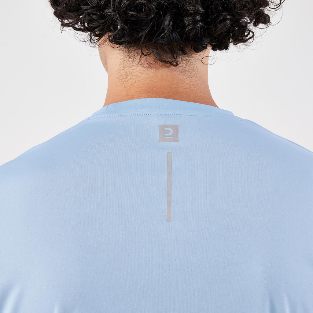 T-shirt manches longues de running anti-uv homme - kiprun dry 500 uv bleu clair