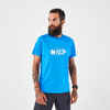 Laufshirt kurzarm Herren robust - KIPRUN Run 500 blau mit Grafikprint 