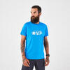 Camiseta trail running resistente Hombre KIPRUN Run 500 Grafismo Azul mar sur 