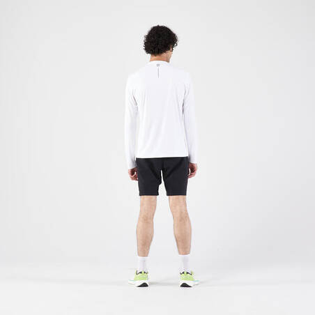 Men's Running Long-Sleeved T-Shirt Anti-UV - Kiprun Dry 500 UV White