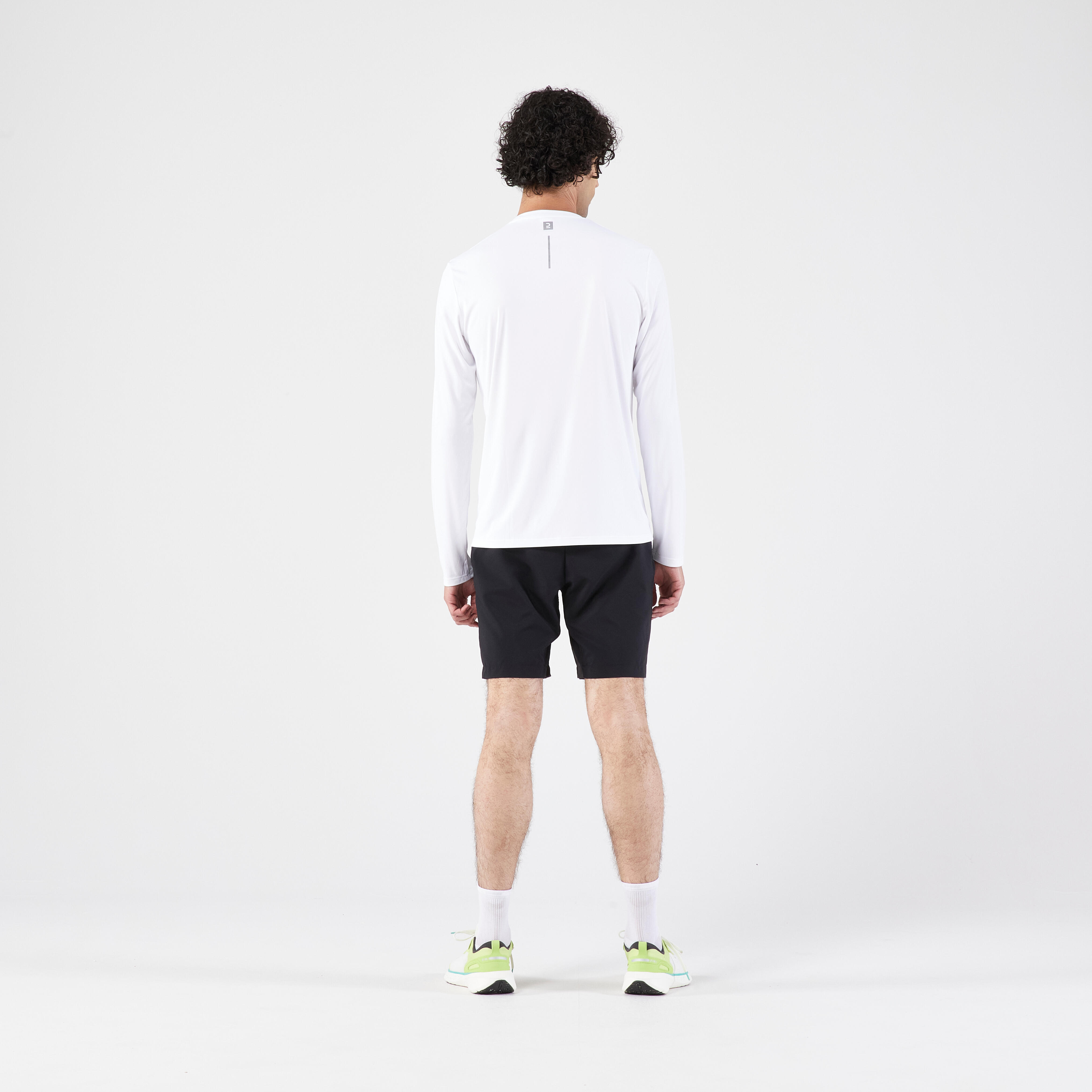 Men's long-sleeved anti-uv running T-shirt - kiprun dry 500 uv white