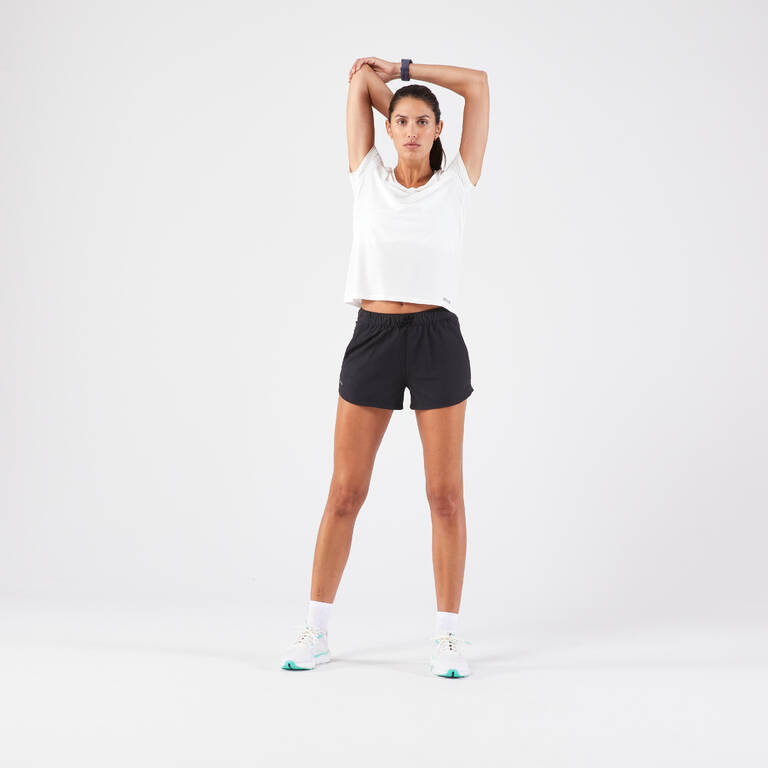 Women's Running T-Shirt White - Run 100