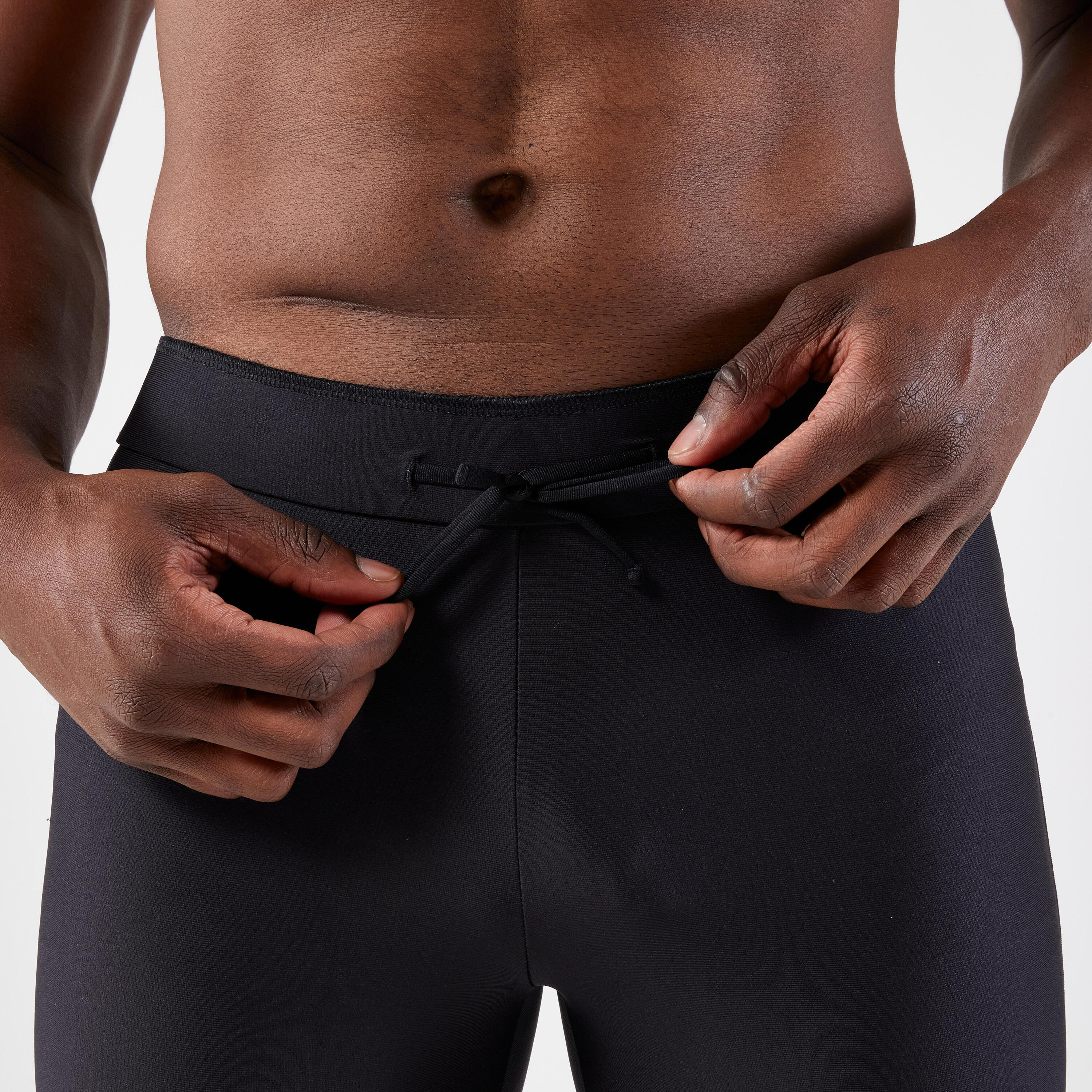 Men's Running Tight Shorts - Kiprun Run 100 Black 3/7