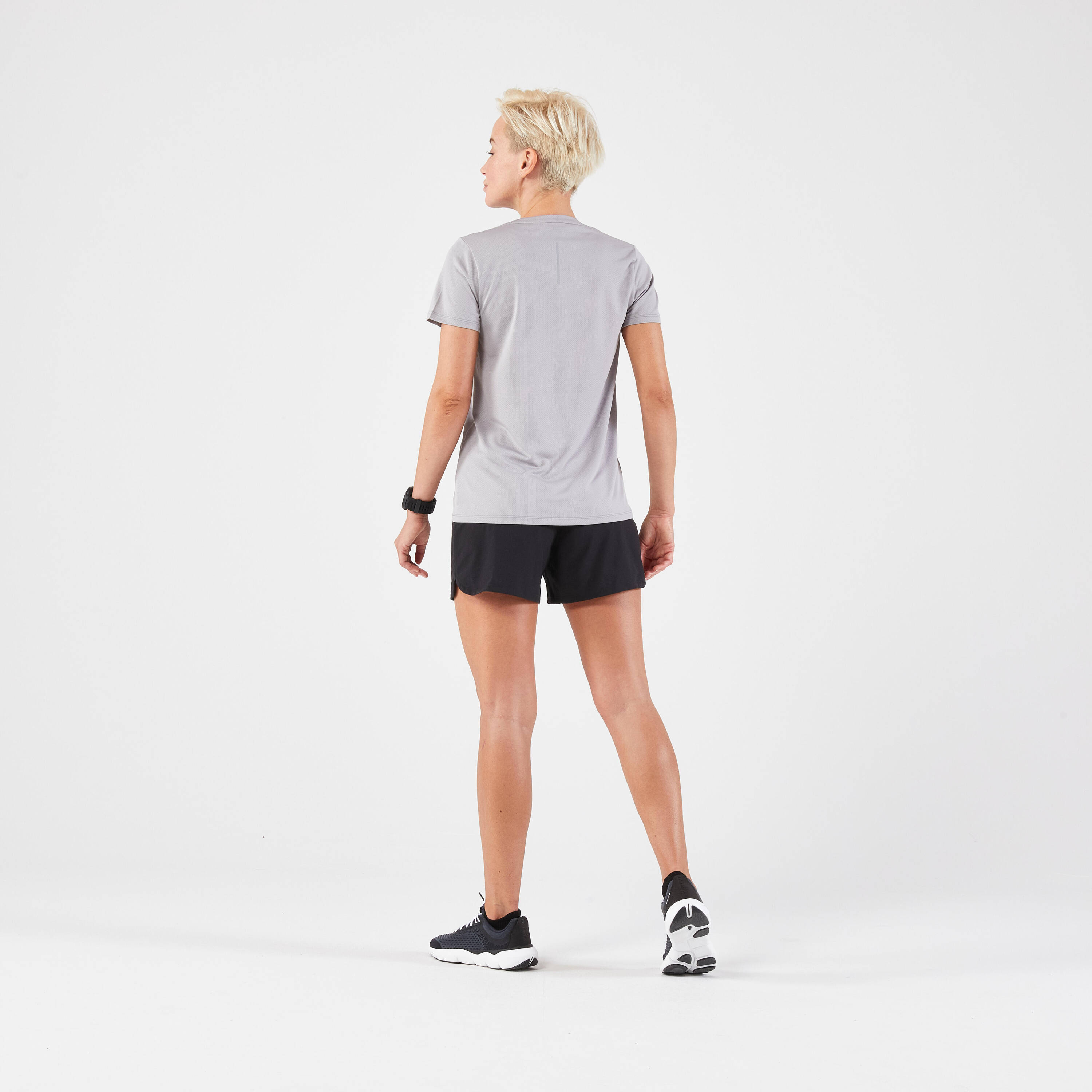 Women's Breathable Kiprun Run 100 Running T-Shirt - grey -  5