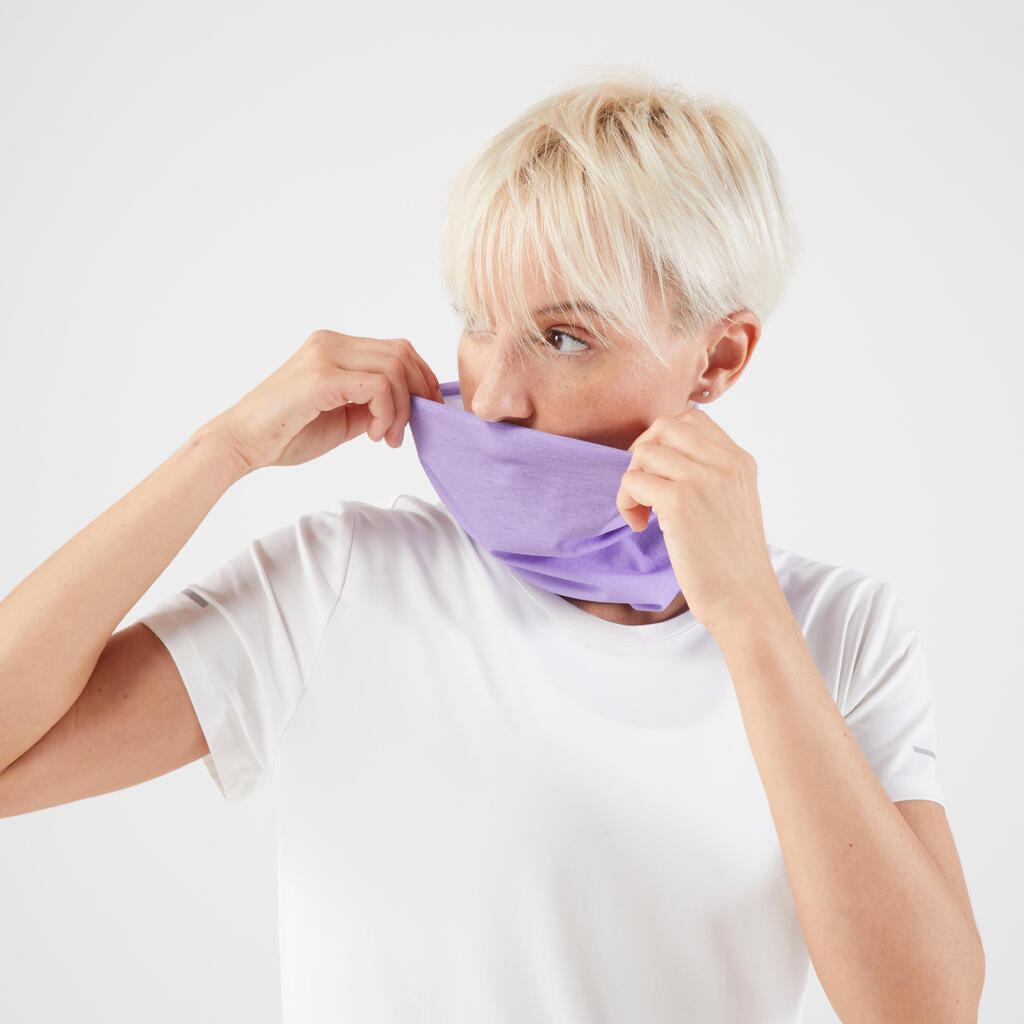 Cuello multiusos de running Unisex KIPRUN gris/blanco gráfico